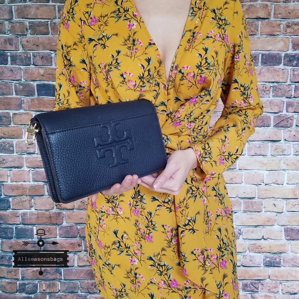 Tory Burch T Bombe Small Navy Crossbody Bag Blue - Picture 4 of 8